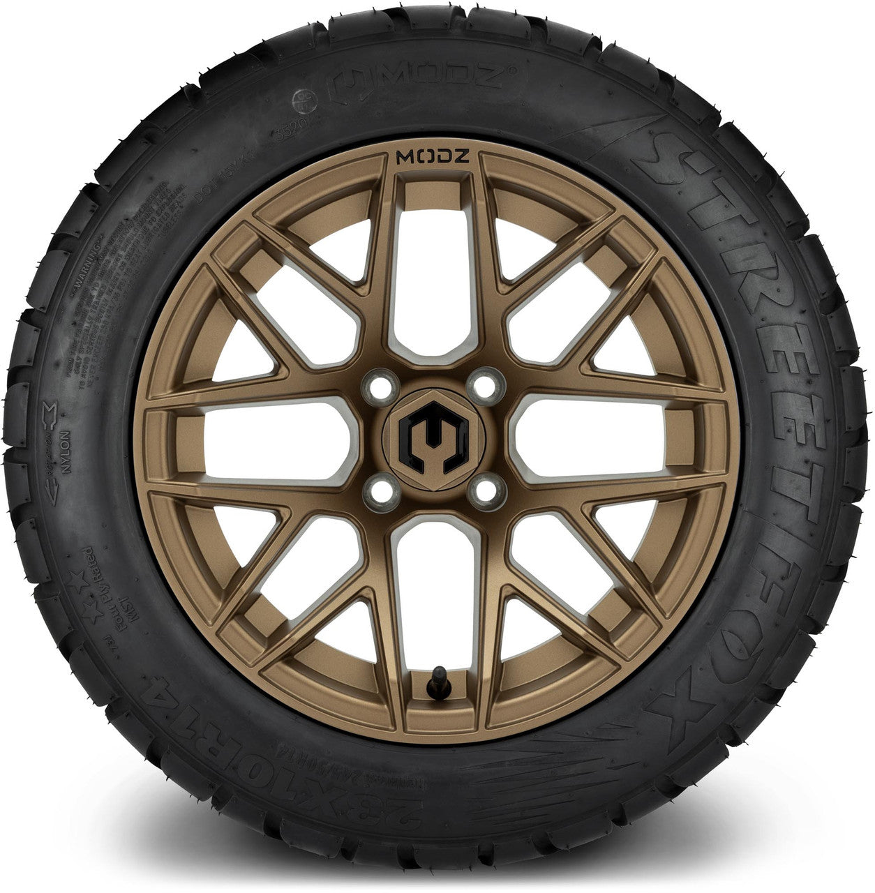 MODZ® 14" Matrix Matte Bronze Wheels & Street Tires Combo
