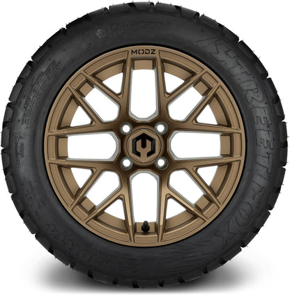 MODZ® 14" Matrix Matte Bronze Wheels & Street Tires Combo