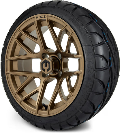 MODZ® 14" Matrix Matte Bronze Wheels & Street Tires Combo