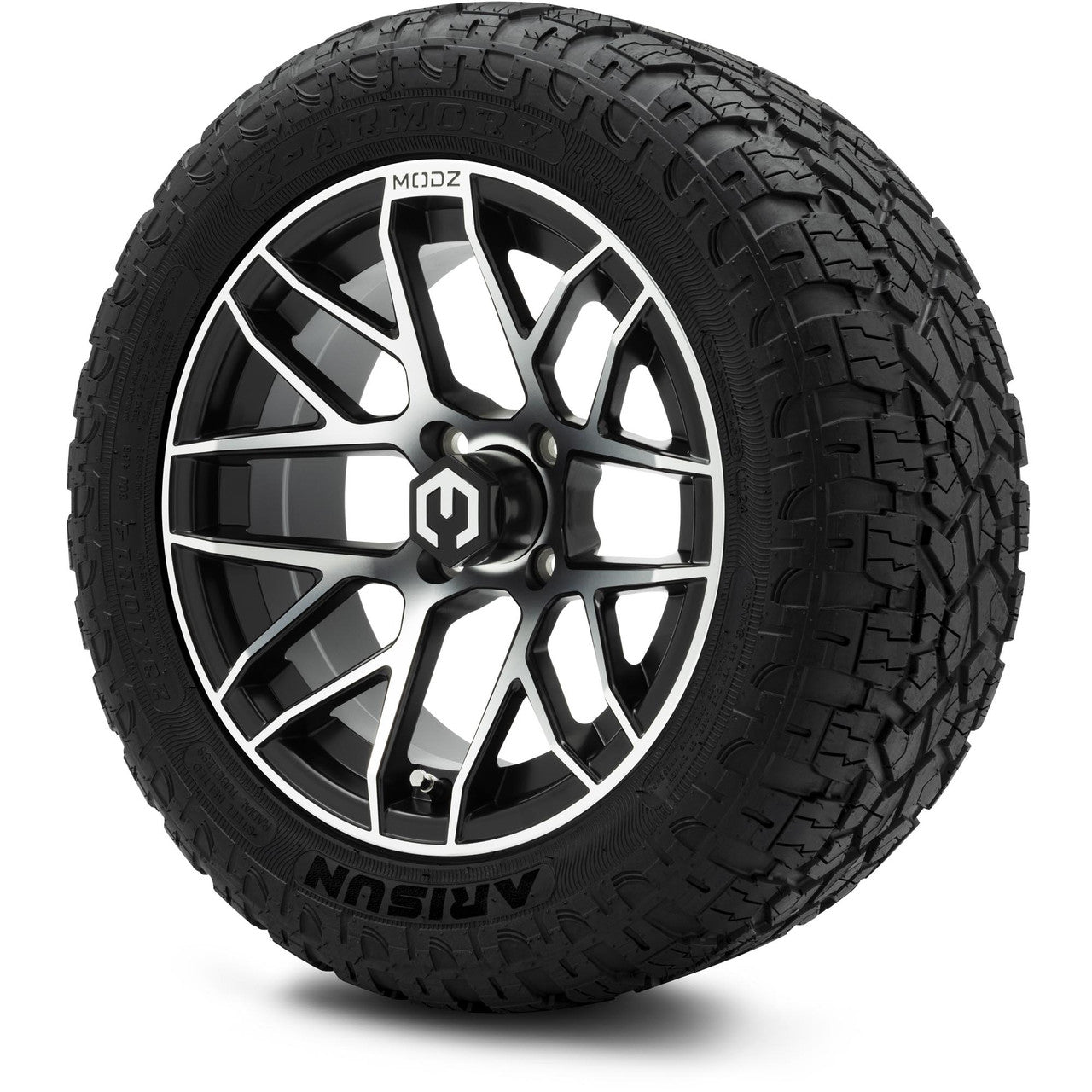MODZ® 14" Matrix Machined Black Wheels & Off-Road Tires Combo