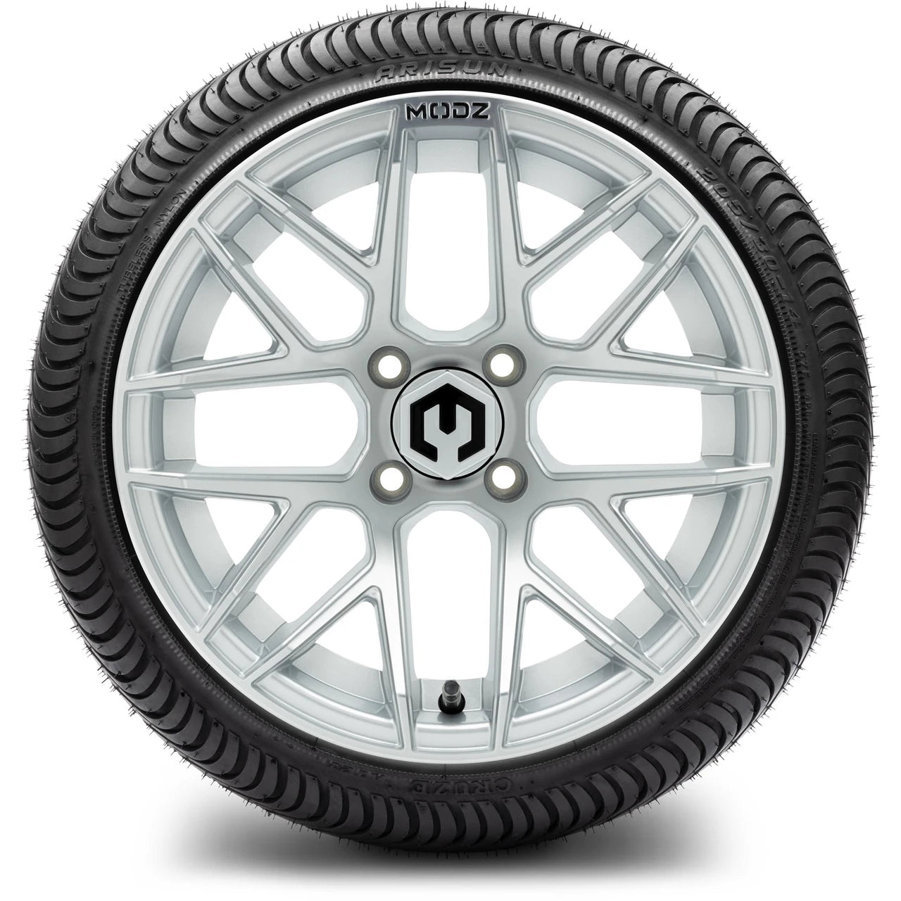 MODZ® 14" Matrix Silver Wheels & Street Tires Combo