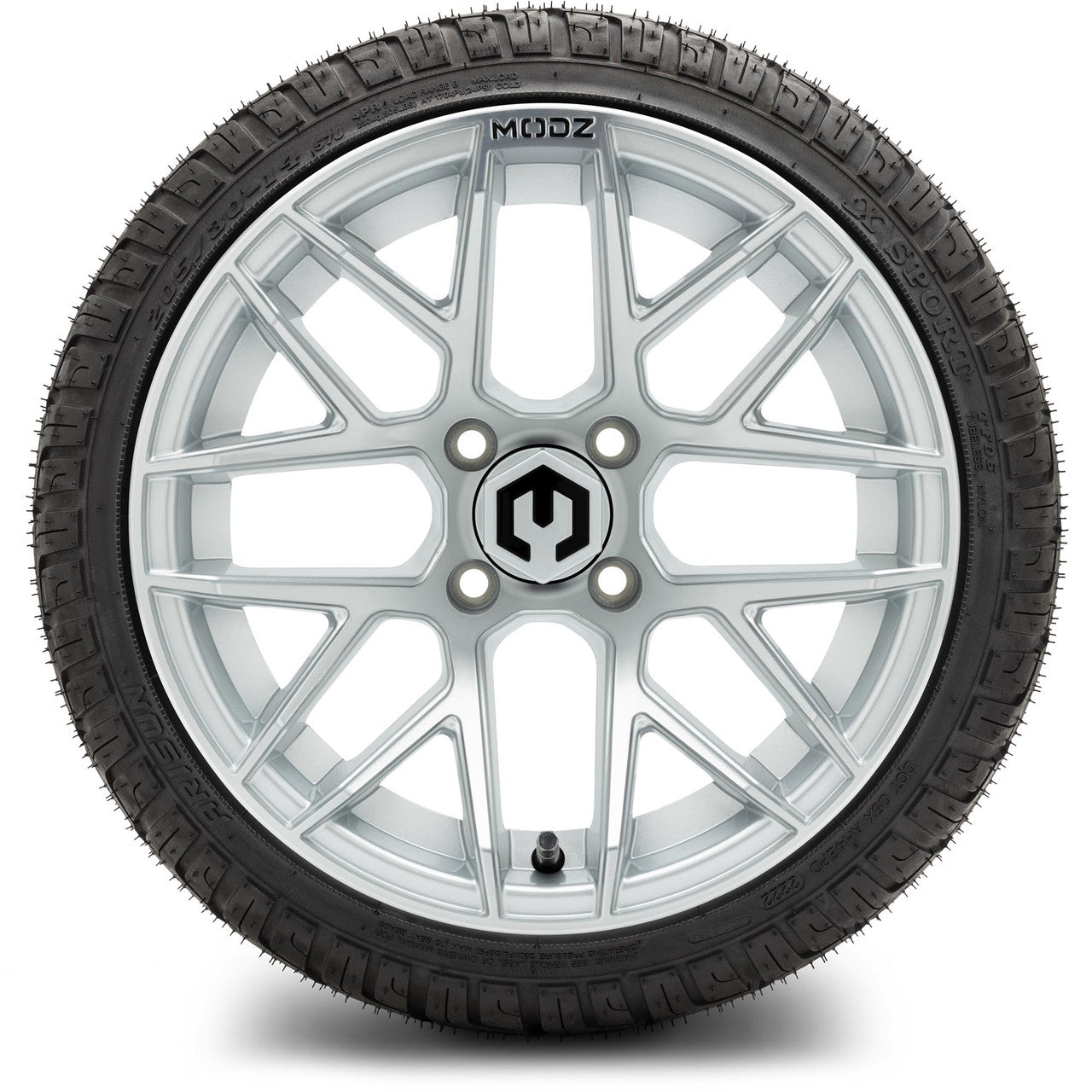 MODZ® 14" Matrix Silver Wheels & Street Tires Combo