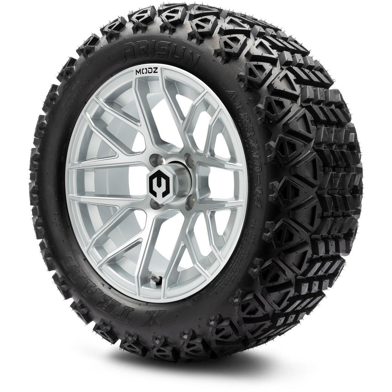 MODZ® 14" Matrix Silver Wheels & Off-Road Tires Combo