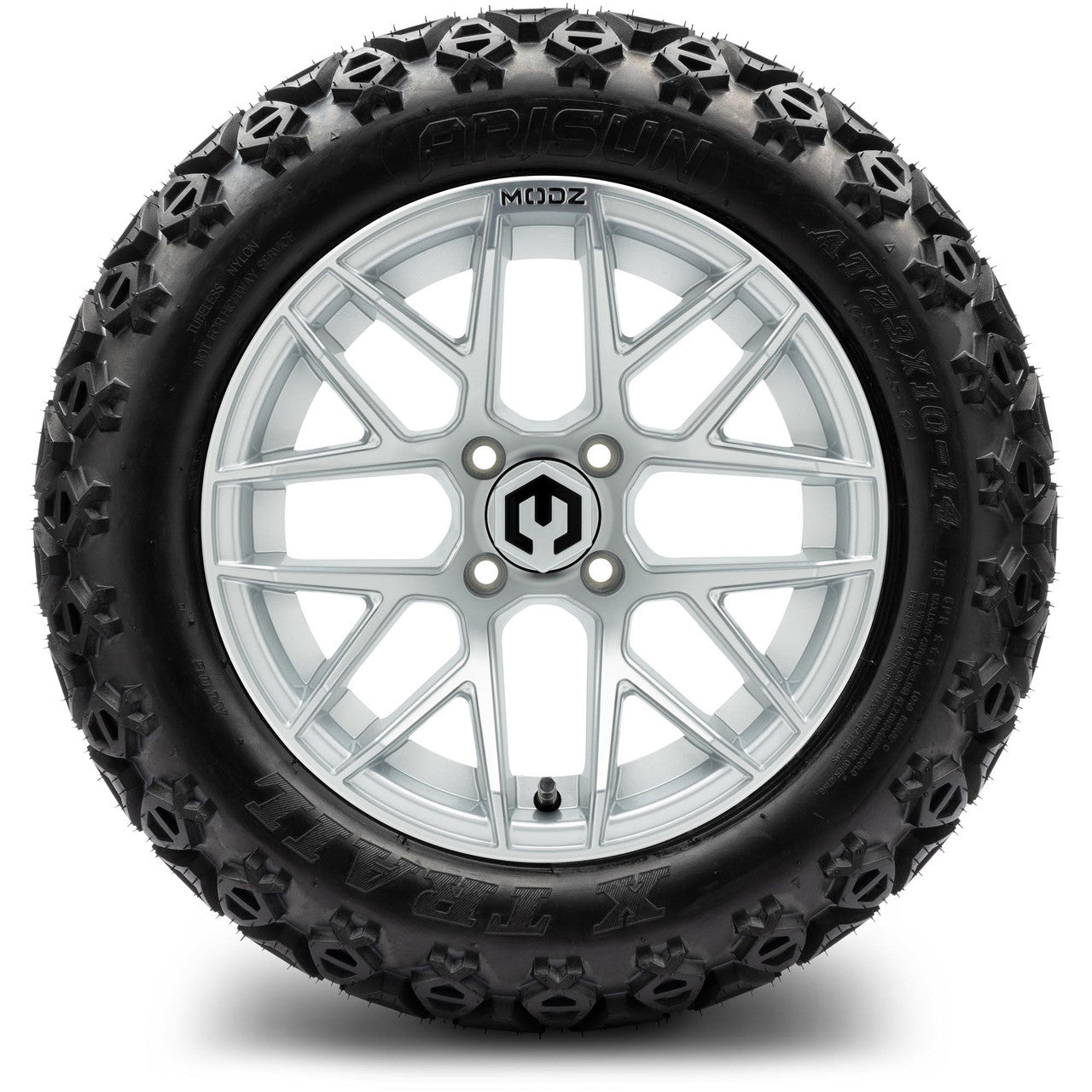 MODZ® 14" Matrix Silver Wheels & Off-Road Tires Combo
