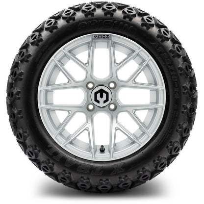 MODZ® 14" Matrix Silver Wheels & Off-Road Tires Combo