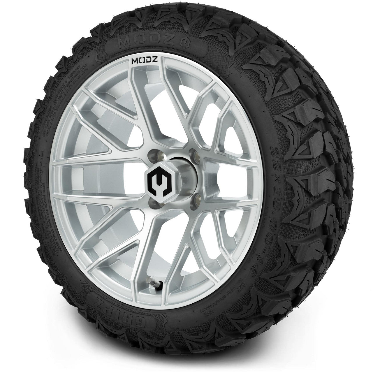MODZ® 14" Matrix Silver Wheels & Off-Road Tires Combo