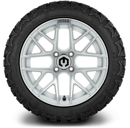 MODZ® 14" Matrix Silver Wheels & Off-Road Tires Combo