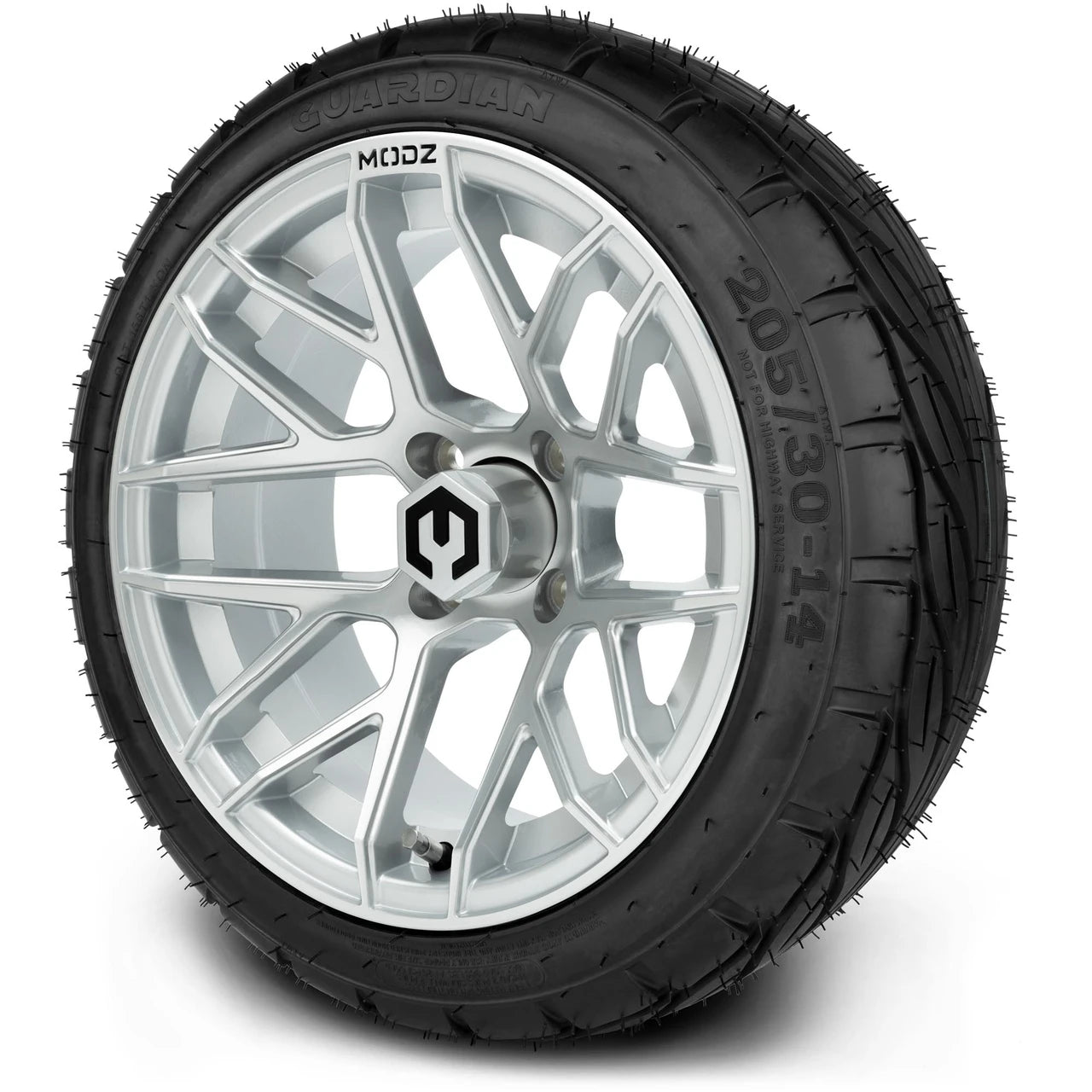MODZ® 14" Matrix Silver Wheels & Street Tires Combo