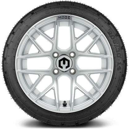 MODZ® 14" Matrix Silver Wheels & Street Tires Combo