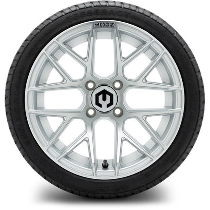 MODZ® 14" Matrix Silver Wheels & Street Tires Combo
