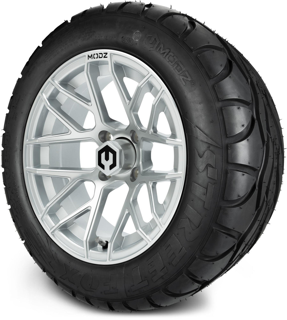 MODZ® 14" Matrix Silver Wheels & Street Tires Combo