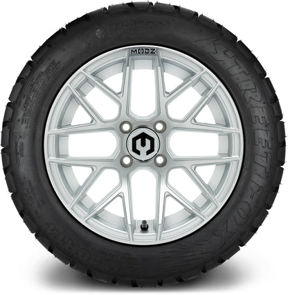 MODZ® 14" Matrix Silver Wheels & Street Tires Combo