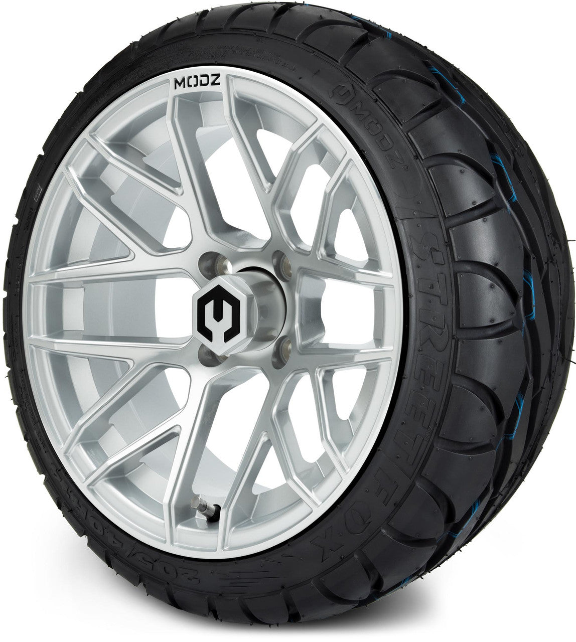 MODZ® 14" Matrix Silver Wheels & Street Tires Combo