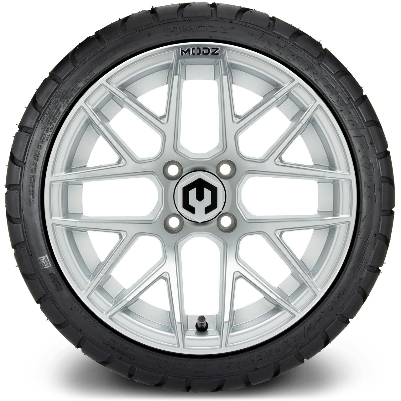 MODZ® 14" Matrix Silver Wheels & Street Tires Combo