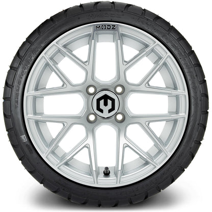 MODZ® 14" Matrix Silver Wheels & Street Tires Combo