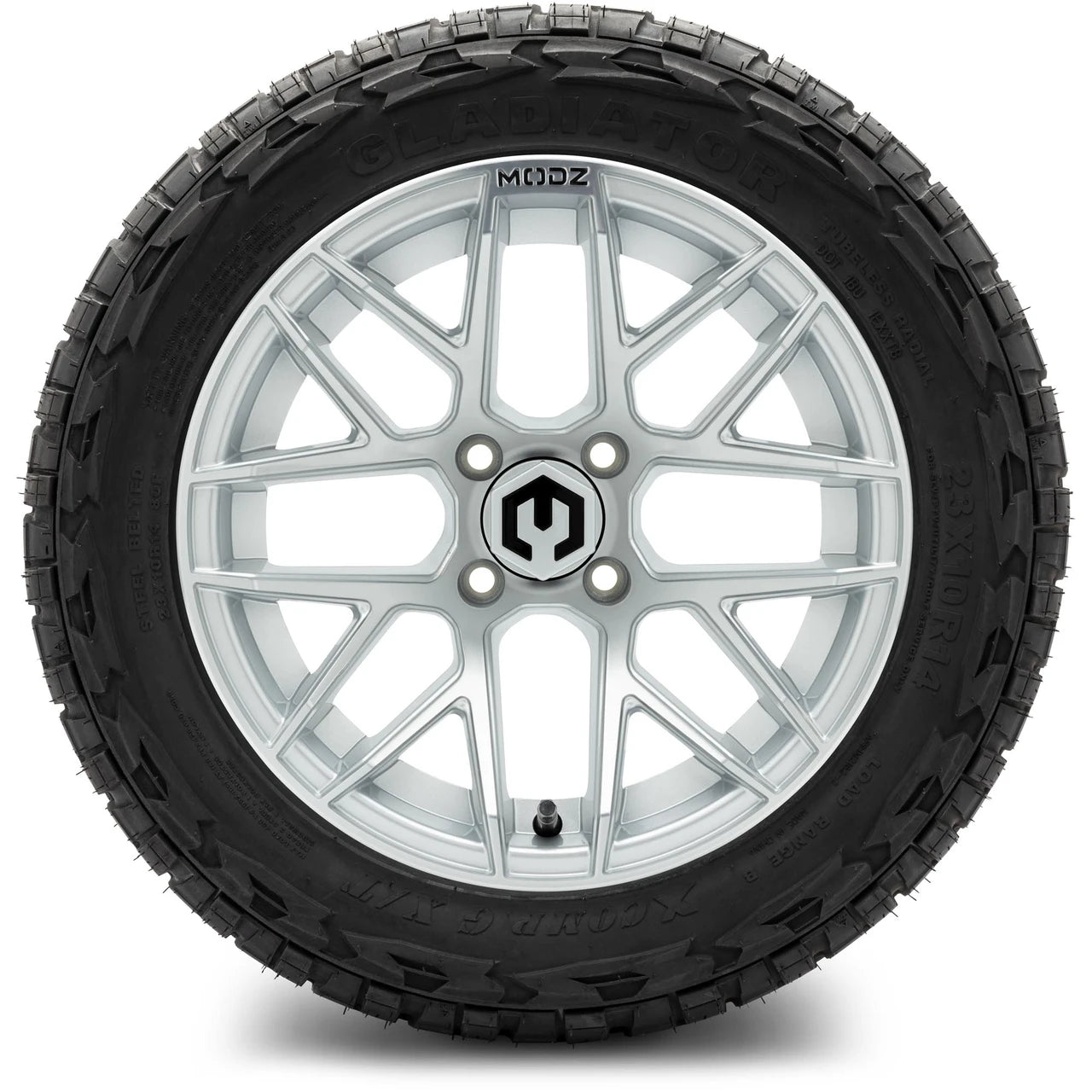 MODZ® 14" Matrix Silver Wheels & Off-Road Tires Combo