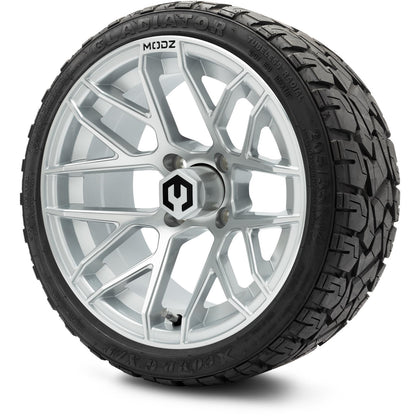 MODZ® 14" Matrix Silver Wheels & Off-Road Tires Combo