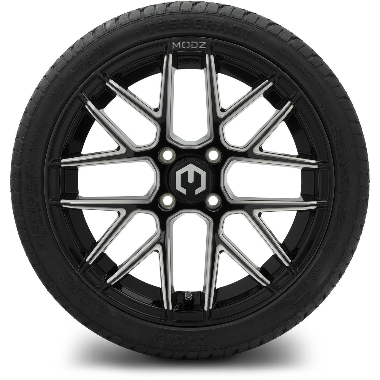 MODZ® 15" Matrix Glossy Black with Ball Mill Wheels & Street Tires Combo