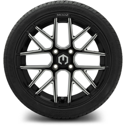 MODZ® 15" Matrix Glossy Black with Ball Mill Wheels & Street Tires Combo
