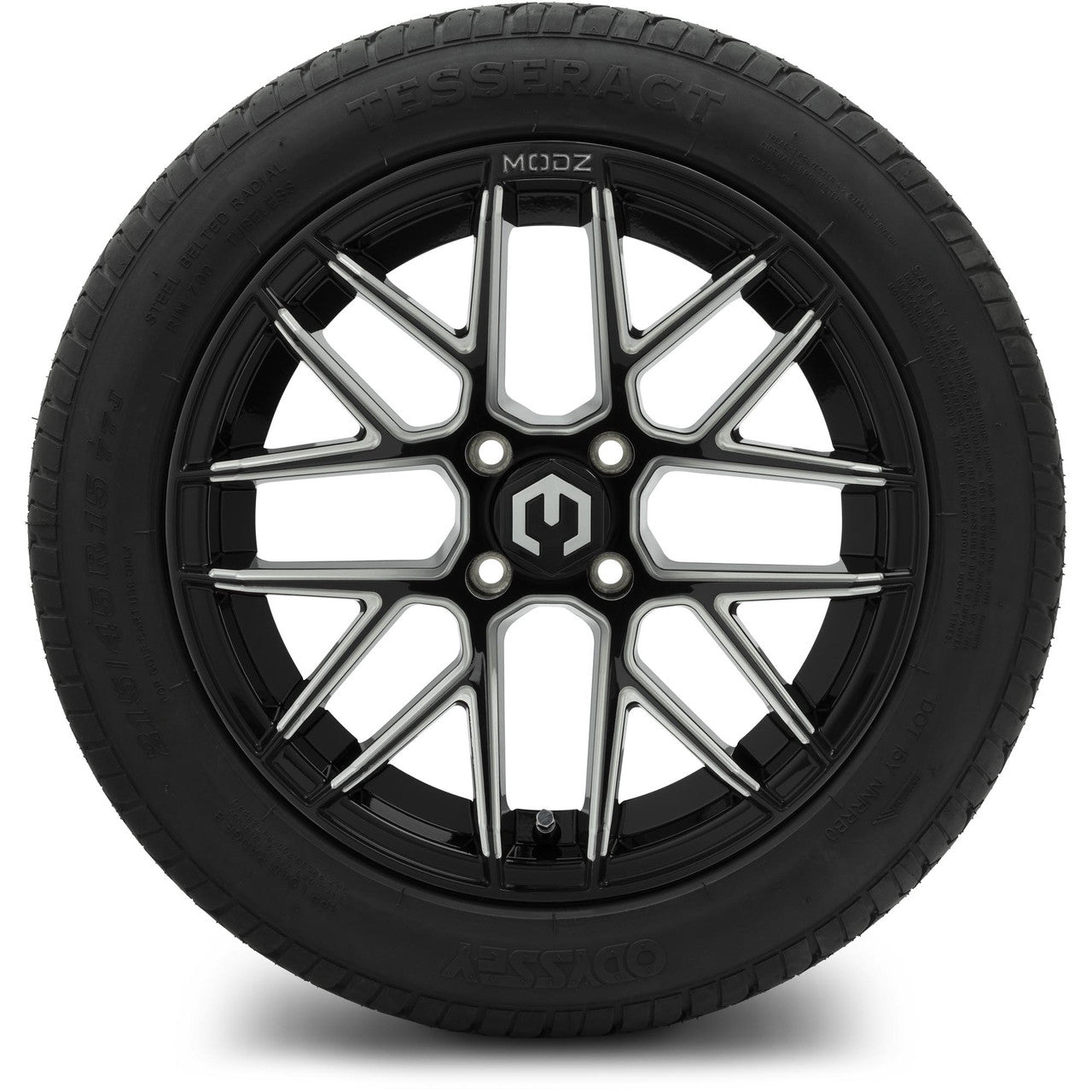 MODZ® 15" Matrix Glossy Black with Ball Mill Wheels & Street Tires Combo