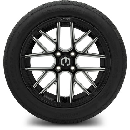 MODZ® 15" Matrix Glossy Black with Ball Mill Wheels & Street Tires Combo