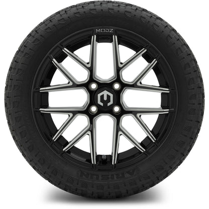 MODZ® 15" Matrix Glossy Black with Ball Mill Wheels & Off-Road Tires Combo