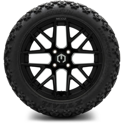 MODZ® 15" Matrix Glossy Black Wheels & Off-Road Tires Combo