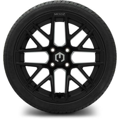 MODZ® 15" Matrix Glossy Black Wheels & Street Tires Combo