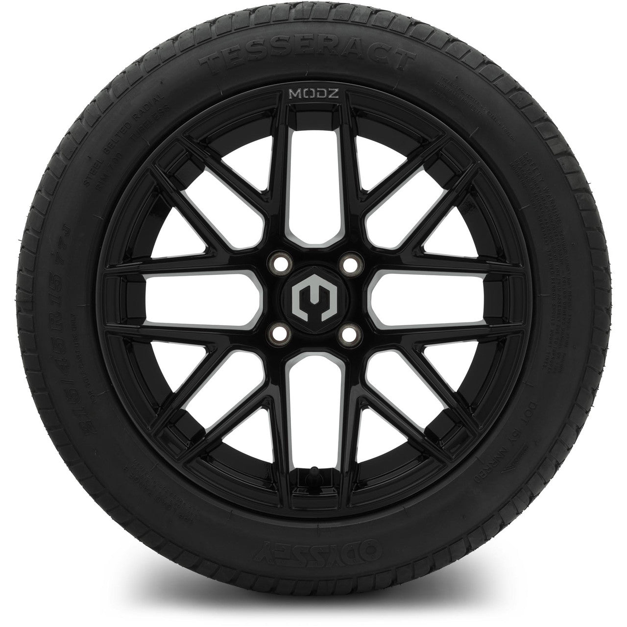 MODZ® 15" Matrix Glossy Black Wheels & Street Tires Combo