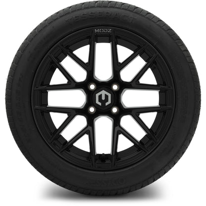 MODZ® 15" Matrix Glossy Black Wheels & Street Tires Combo