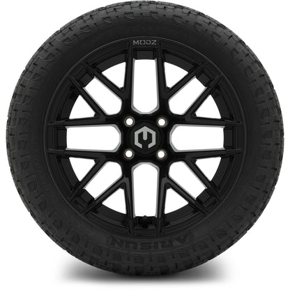 MODZ® 15" Matrix Glossy Black Wheels & Off-Road Tires Combo