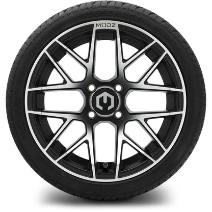 MODZ® 15" Matrix Machined Black Wheels & Street Tires Combo