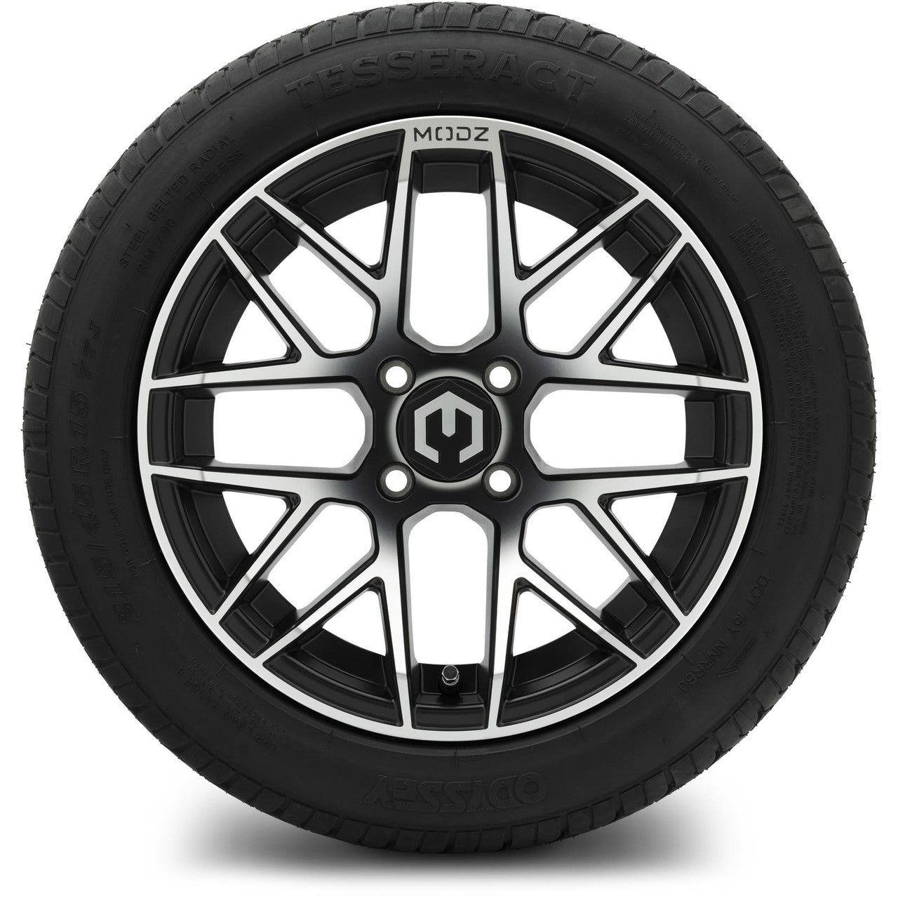 MODZ® 15" Matrix Machined Black Wheels & Street Tires Combo