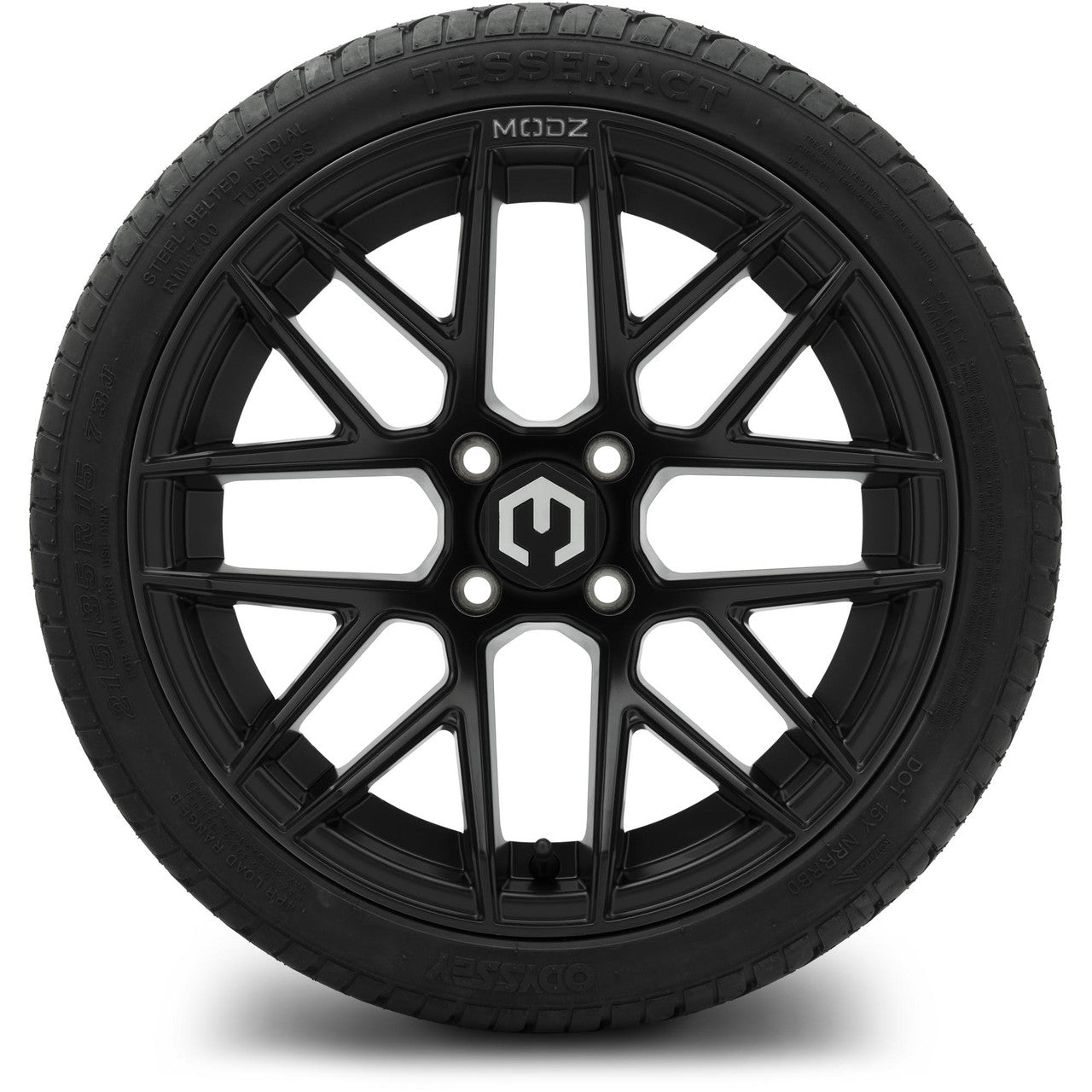 MODZ® 15" Matrix Matte Black Wheels & Street Tires Combo