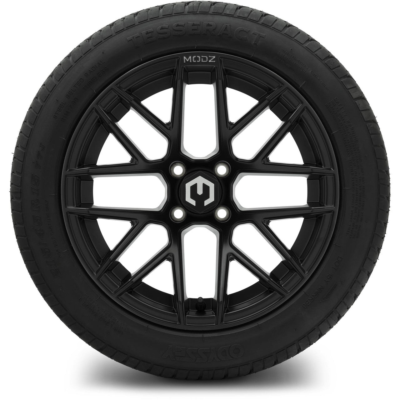 MODZ® 15" Matrix Matte Black Wheels & Street Tires Combo