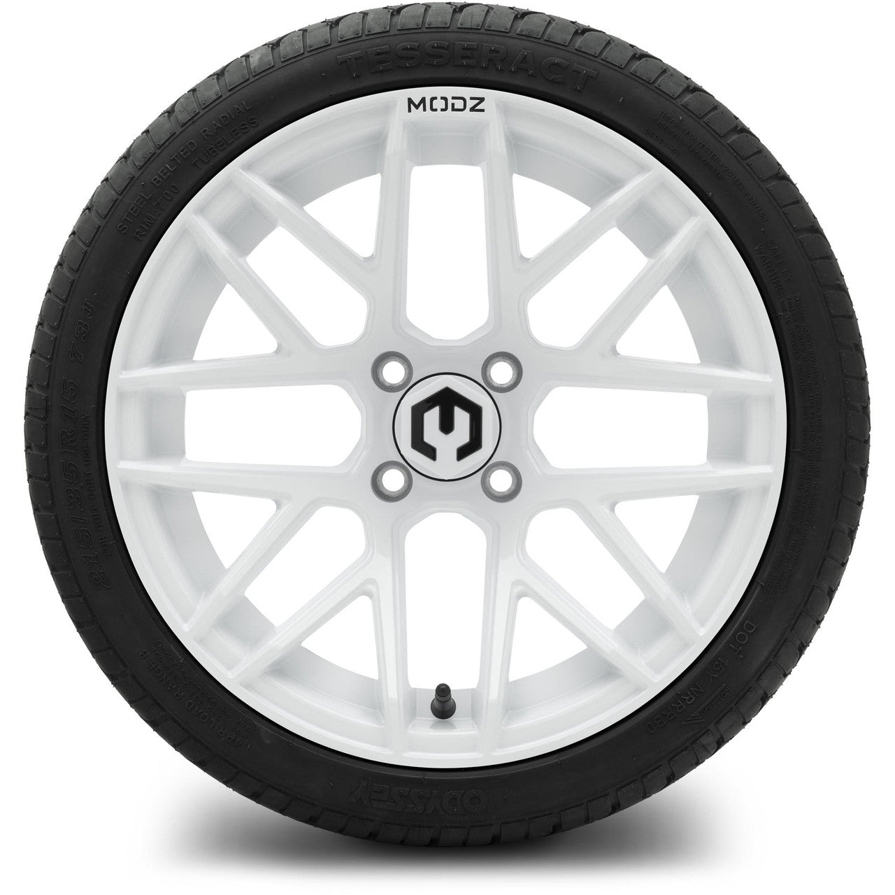 MODZ® 15" Matrix Glossy White  Wheels & Street Tires Combo