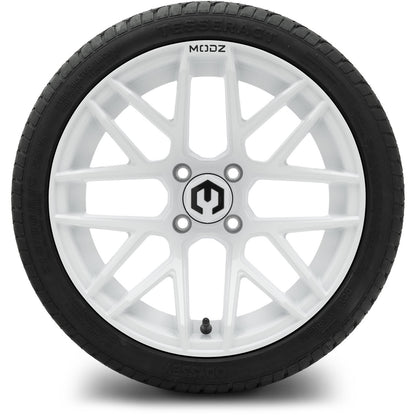 MODZ® 15" Matrix Glossy White  Wheels & Street Tires Combo