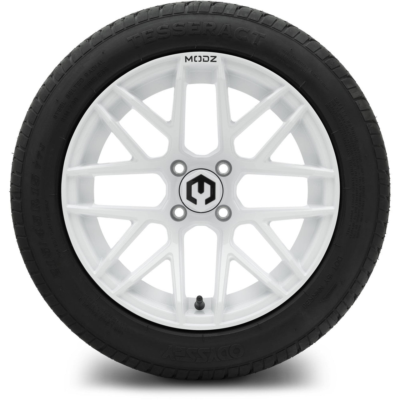 MODZ® 15" Matrix Glossy White  Wheels & Street Tires Combo