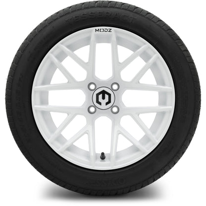 MODZ® 15" Matrix Glossy White  Wheels & Street Tires Combo