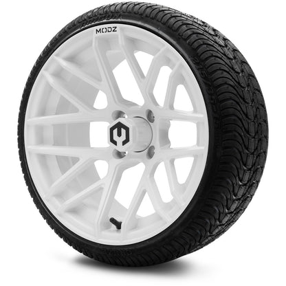 MODZ® 15" Matrix Glossy White  Wheels & Street Tires Combo