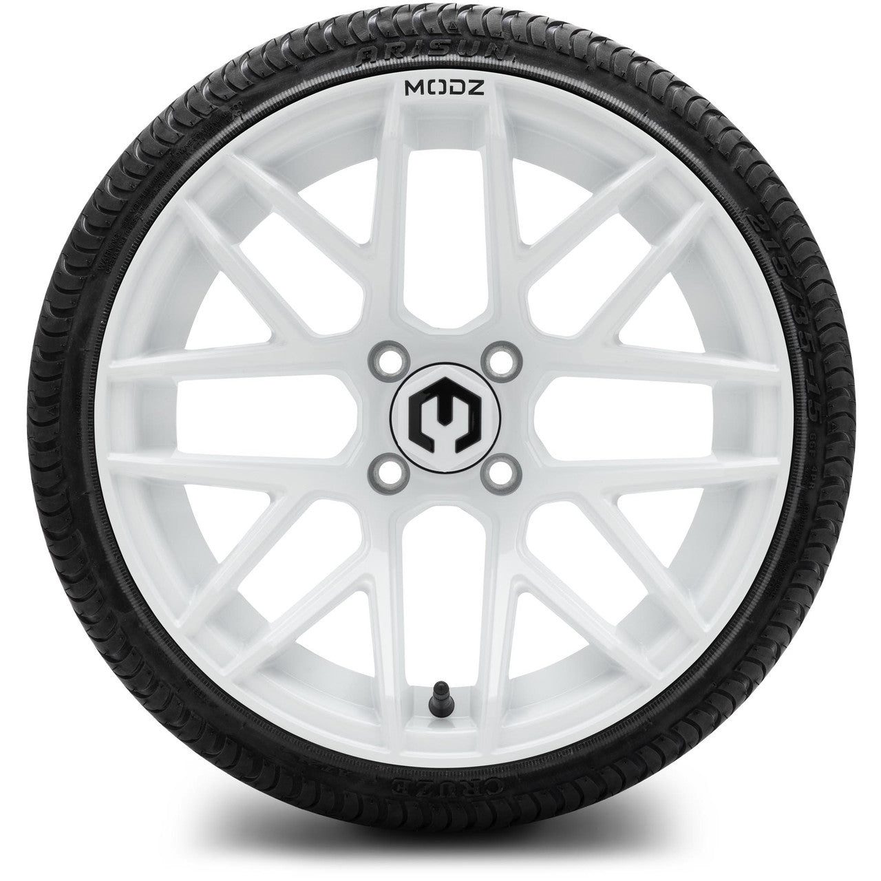 MODZ® 15" Matrix Glossy White  Wheels & Street Tires Combo