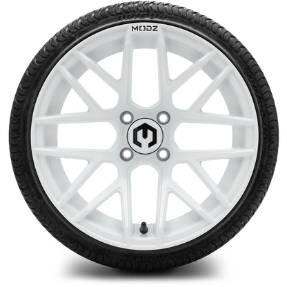 MODZ® 15" Matrix Glossy White  Wheels & Street Tires Combo