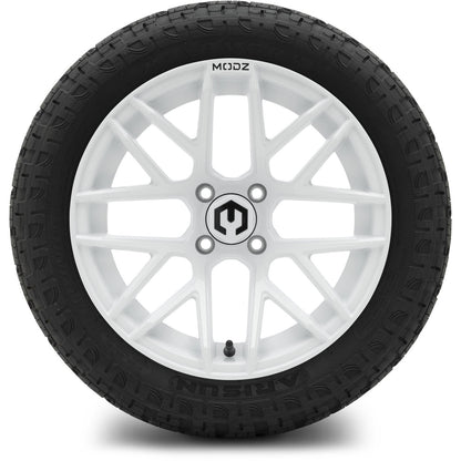 MODZ® 15" Matrix Glossy White Wheels & Off-Road Tires Combo