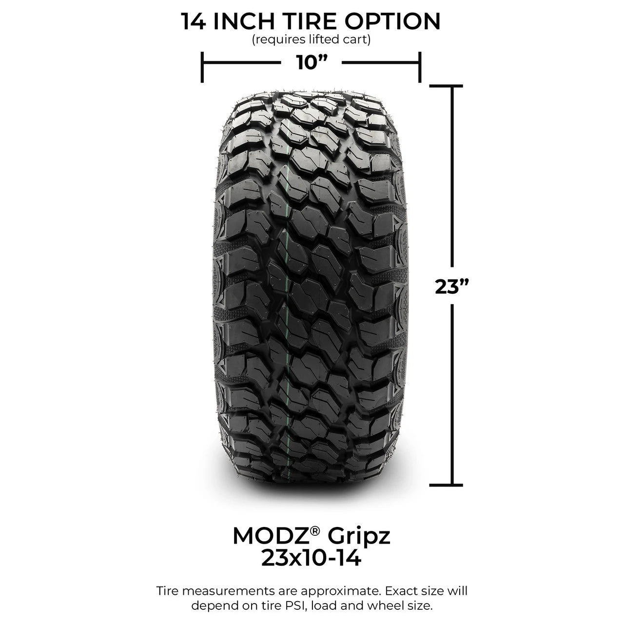MODZ® 14" Blitz Machined Black Wheels & Off-Road Tires Combo
