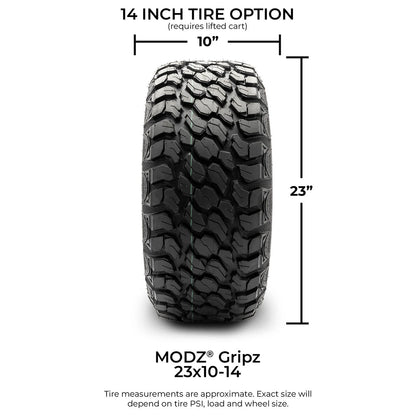 MODZ® 14" Blitz Machined Black Wheels & Off-Road Tires Combo