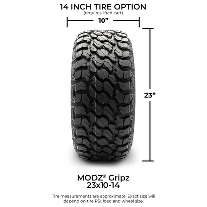 MODZ® 14" Matrix Silver Wheels & Off-Road Tires Combo