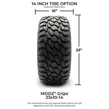 MODZ® 14" Blitz Matte Black Wheels & Off-Road Tires Combo
