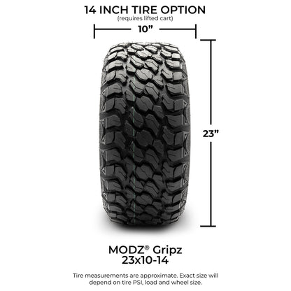 MODZ® 14" Blitz Glossy Black Wheels & Off-Road Tires Combo