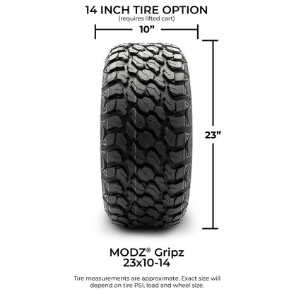 MODZ® 14" Galaxy Glossy Black Wheels & Off-Road Tires Combo