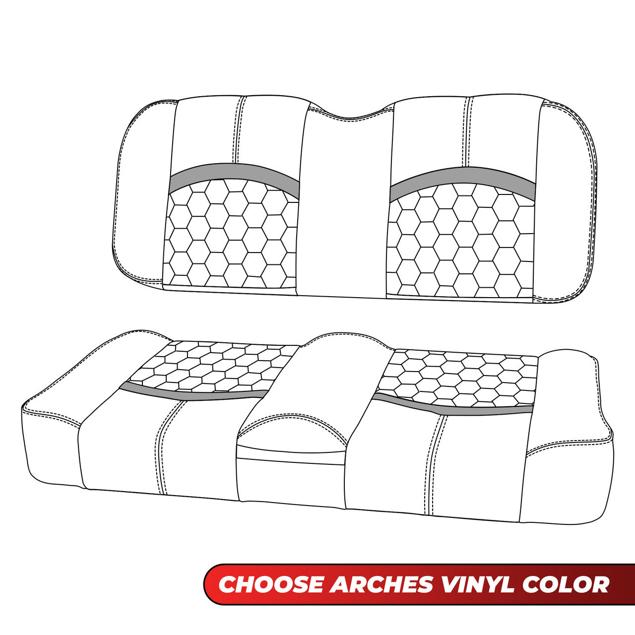 MODZ® FS1 TOP STITCH FRONT SEAT FOR CLUB CAR, EZGO, ICON/EV1 & YAMAHA - CUSTOM